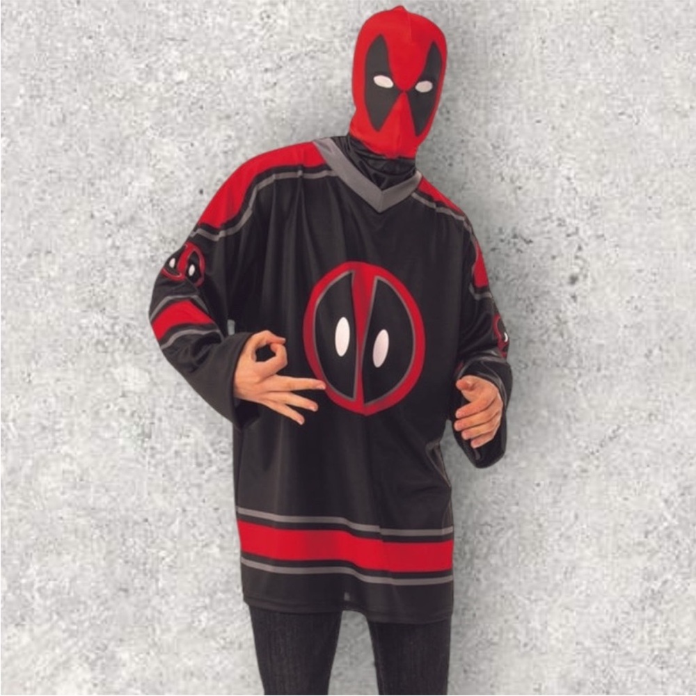 NEW Marvel Deadpool Comfort Fit Hockey Jersey Adult's Costume L/XL